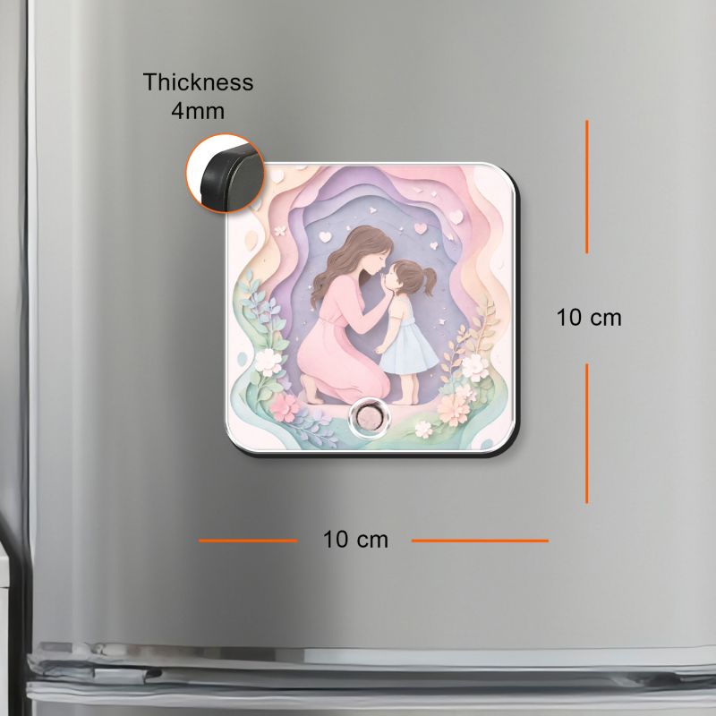 Mom & Daughter Love Personalized Musical Fridge Magnet Rechargeable Photo & Song Gift for Mom